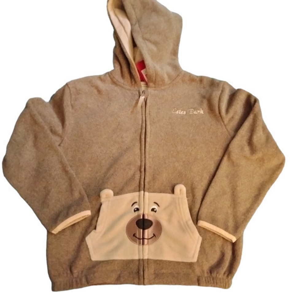 Teddy Bear Brown Full Zip Hoodie Estes Park Colorado Kids Size 8‎